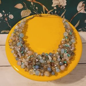 ALDO Beaded Statement Neecklace - Teal Tones
